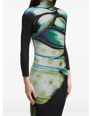 Osklen Butterfly-Print Midi Dress - Green