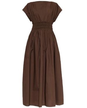 Matteau Abito Con Arricciatura - Marrone