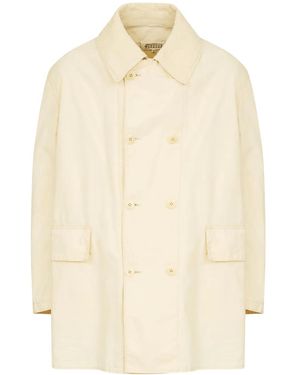 Maison Margiela Cotton Double-Breasted Jacket - Natural