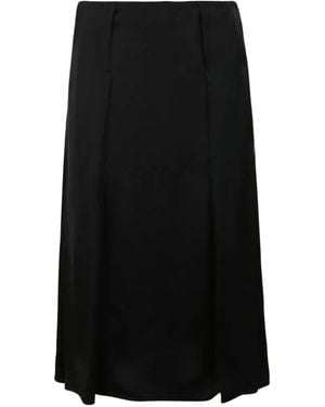 Jil Sander Fluid-Viscose Pleated Skirt - Black