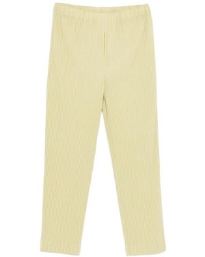 Homme Plissé Issey Miyake Elasticated-Waistband Pleated Trousers - White