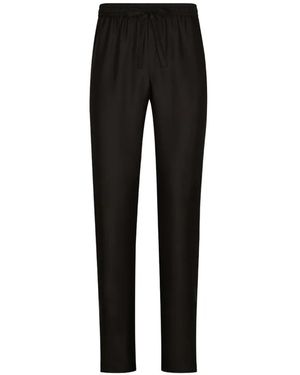 Dolce & Gabbana Pantalon De Jogging En Soie À Patch Brodé Dg - Noir