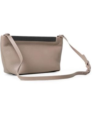 Brunello Cucinelli Grained-Leather Shoulder Bag - White