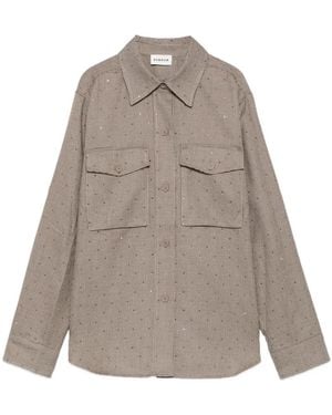 P.A.R.O.S.H. Sequin-Embellished Check Shirt - Natural