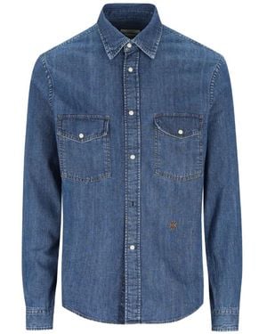 Jacob Cohen Embroidered Denim Shirt - Blue