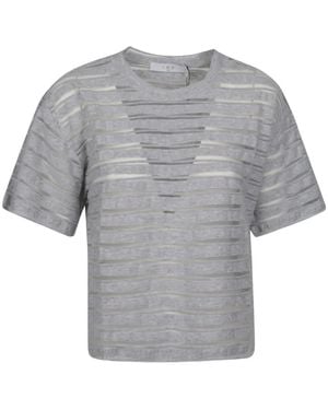 IRO Sheer Striped T-Shirt - Gray