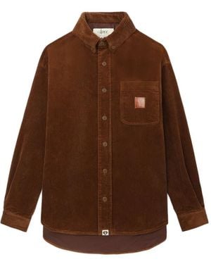 A Bathing Ape Chest-Pocket Corduroy Shirt - Brown