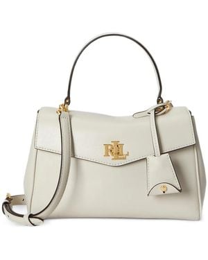 Ralph Lauren Small Farrah Soft Leather Satchel Bag - Metallic