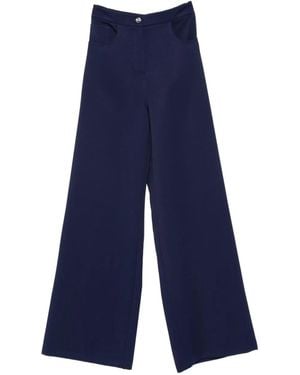 Patrizia Pepe Elasticated-Waist Trousers - Blue