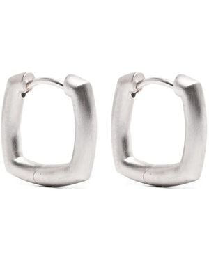Tom Wood Small Frame Satin-Finish Earrings - White