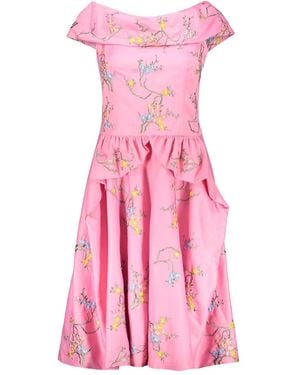 Moschino Dress With Floral Embroidery - Pink
