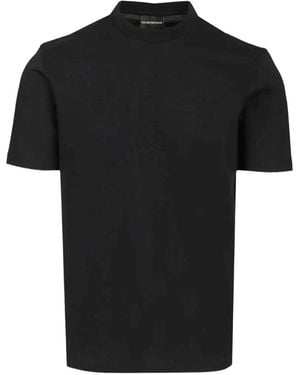Emporio Armani Embroidered-Logo T-Shirt - Black