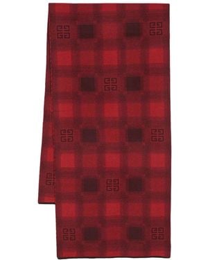 Givenchy Bufanda con logo en jacquard y cuadros - Rojo