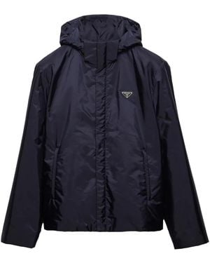 Prada Giacca Biker Con Applicazione - Blu