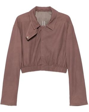 Rick Owens Funnel-Neck Elasticated Jacket - Brown