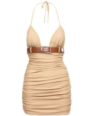 MEDEA Ruched Mini Dress - Natural