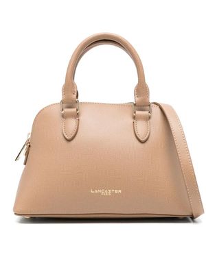 Lancaster Medium Logo-Detail Leather Tote Bag - Natural