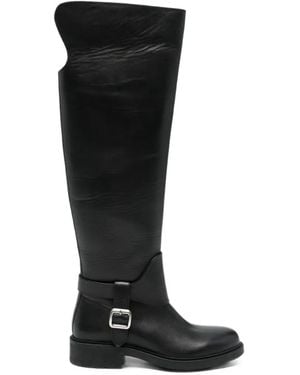 SERGIO MORETTI FIRENZE Buckle-Detail Over-The-Knee Boots - Black
