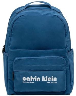 Calvin Klein Sac À Dos À Logo Imprimé - Blue