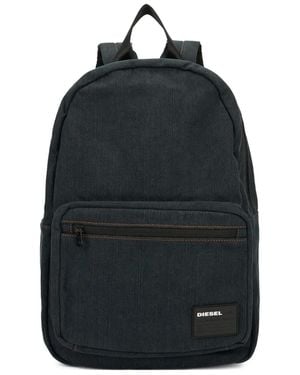 DIESEL Logo-Patch Denim Backpack - Blue