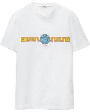 Versace Printed Cotton-Jersey Slim T-Shirt - Weiß