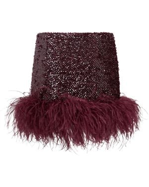 16Arlington Minijupe Giaci Bordée De Plumes - Violet