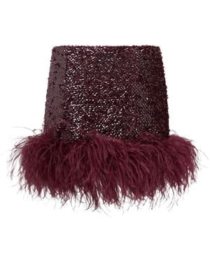 16Arlington Giaci Feather-Trim Mini Skirt - Purple