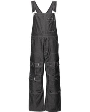 Junya Watanabe Cargo-Pockets Denim Overalls - Grey
