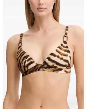Chantelle Vita Tiger-Print Bikini Top - Brown