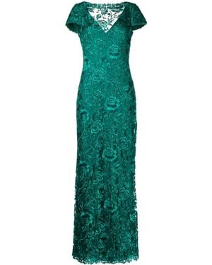 Tadashi Shoji Oran Embroidered Tulle Floor-Length Gown - Green