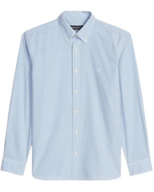 Marc O' Polo Stripe-Pattern Button-Down Shirt - Blue