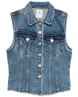 Lois Buttoned Gilet - Blue