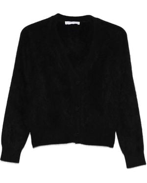 Tabaroni Cashmere Button-Front Cardigan - Black