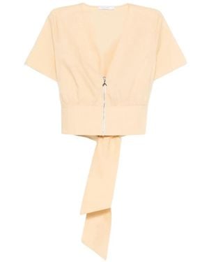 Patrizia Pepe Zip-Fastening Cropped Top - White