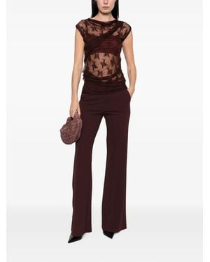 Imperial Draped Lace Top - Red