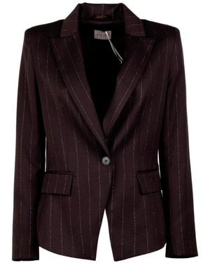 Marella Pinstripe-Pattern Single-Breasted Blazer - Black