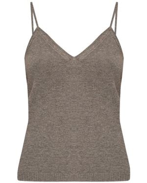 Lisa Yang V-Neck Strap Top - Brown