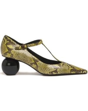 Marni Escarpins À Effet Peau De Python 60 Mm - Green