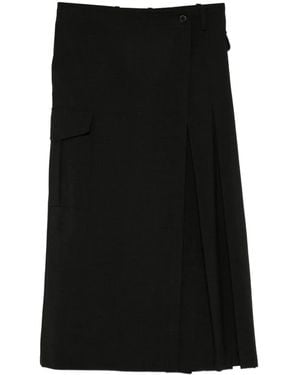 P.A.R.O.S.H. Pleat-Detail Skirt - Black
