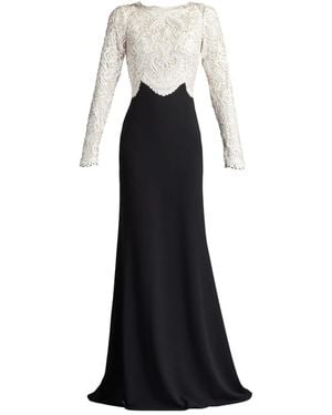 Tadashi Shoji Long-Sleeve Lace Maxi Dress - Black