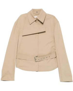 Nanushka Belted Shirt Jacket - Natural