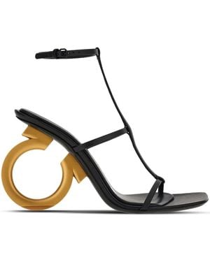 Ferragamo Aglalia Sandalen Met Gancini Hak - Zwart