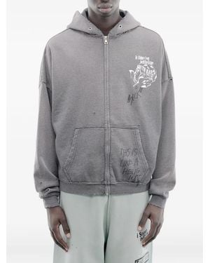 PALY Sudadera Carrying The Message Con Efecto Envejecido - Gris