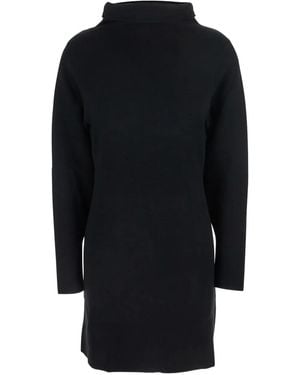 P.A.R.O.S.H. Turtleneck Wool Cashmere Midi Dress - Blue