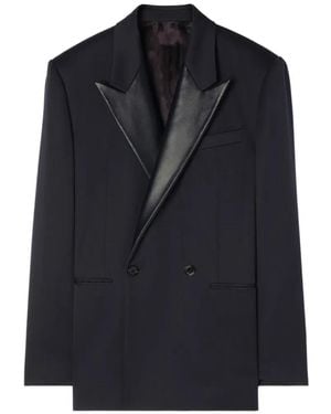 Burberry Grain De Poudre Wool Tuxedo Jacket - Blue