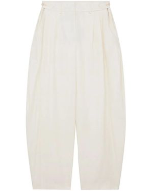 Stella McCartney Pleated Wide-Leg Wool Pants - White