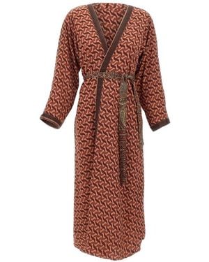 Picus Viridis Abstract-motif reversible kimono dress - Blanco