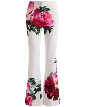 Alice + Olivia Bootcut Floral Trousers - Pink