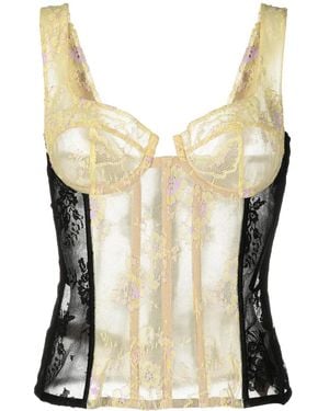 Natasha Zinko Lace Panelled Corset Top - White
