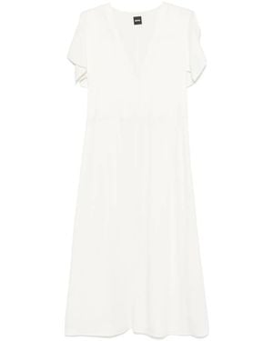 BOSS V-Neck Midi Dress - White